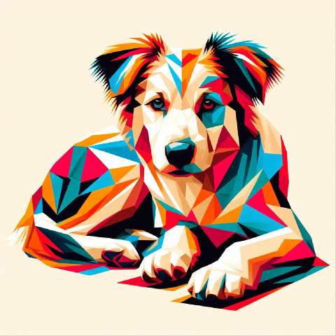 Preview for Vibrant Geometric Dog Art Template