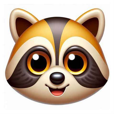 Preview for Raccoon-face-emoji-aiemojianimals-template-b13f5
