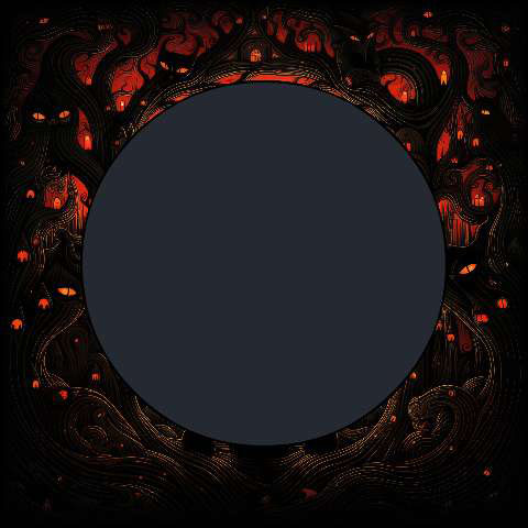 Preview for Dark-circle-red-pattern-halloween-frame-template-35d73
