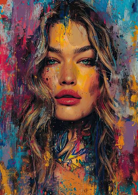 Preview for Vibrant-woman-portrait-celebrities-template-cf792