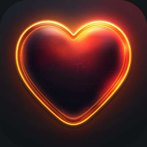 Preview for Glowing-neon-heart-icon-love-app-template-73055