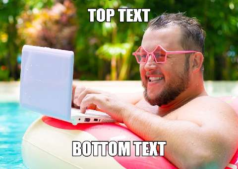 Preview for Man-working-by-pool-summermeme-template-c680c