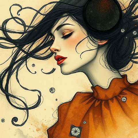 Preview for Elegant-woman-portrait-illustration-aistylized-template-d6017