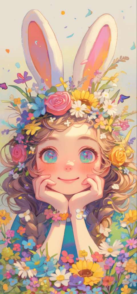 Preview for Easter-bunny-girl-illustration-easter-phone-template-593ba