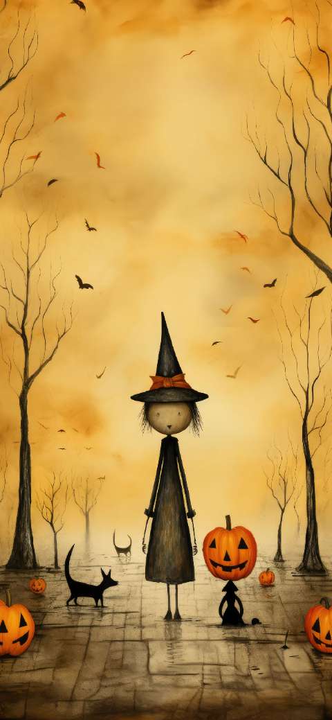 Preview for Whimsical-halloween-illustration-halloween-phone-template-58e4a