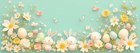 Preview for Easter Floral Facebook Cover Template