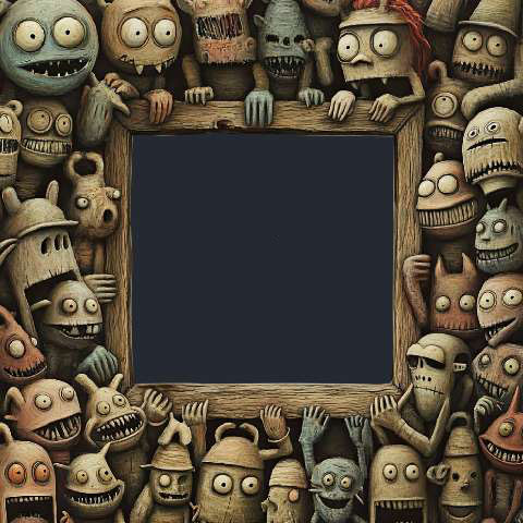 Preview for Whimsical-monster-frame-art-template-177e6