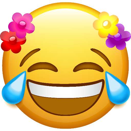 Preview for Laughing-emoji-with-flowers-emoji-classic-template-6c316