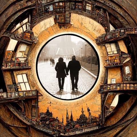 Preview for Surreal-cityscape-couple-journey-ai-image-template-372ab