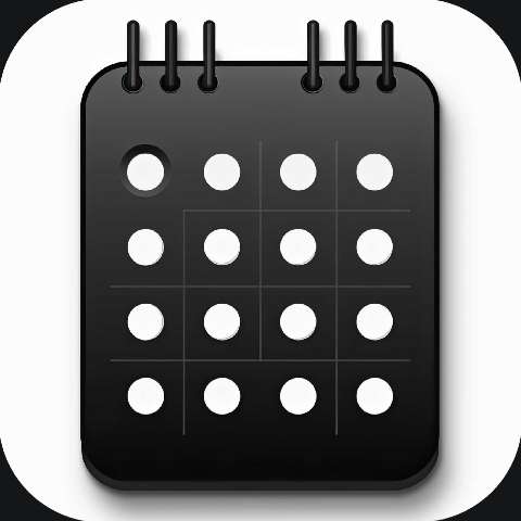 Preview for Dark Calendar App Icon Template