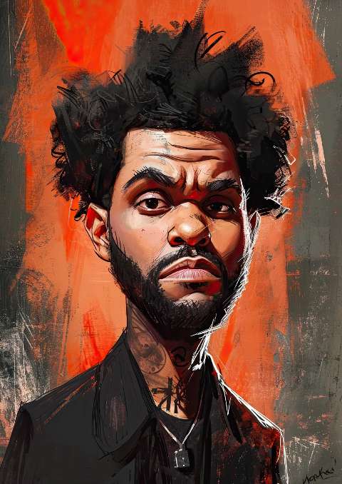 Preview for The-weeknd-digital-portrait-celebrities-template-2e76e