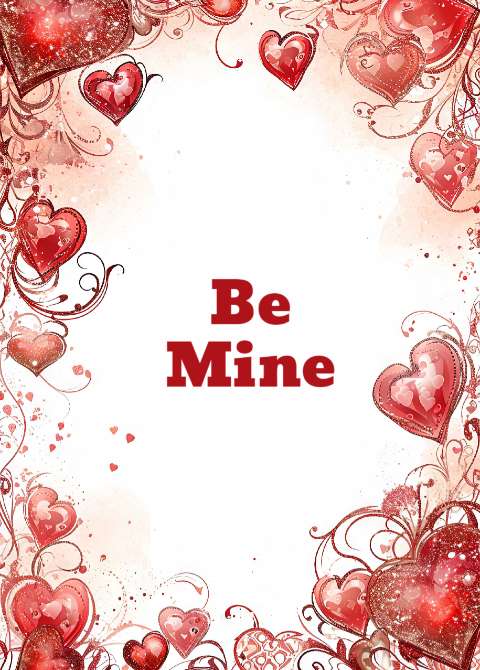 Preview for Be-mine-valentines-day-card-love-template-d3375