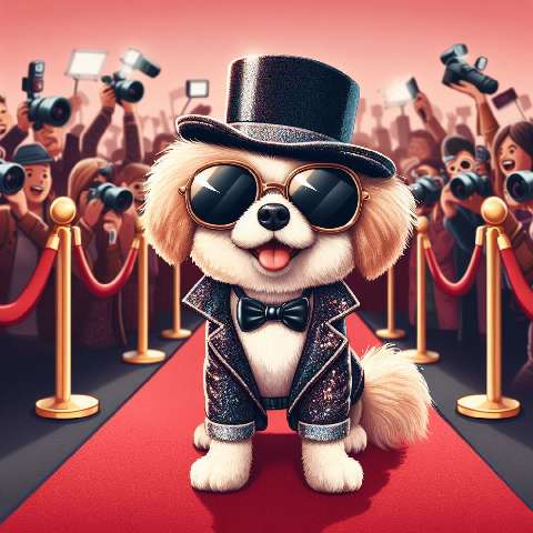 Preview for Stylish Dog On Red Carpet Template