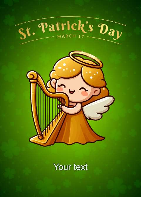 Preview for St-patricks-day-angel-harp-template-1861b