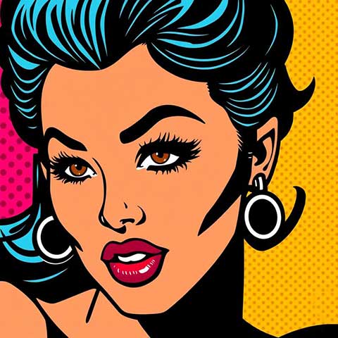 Preview for Pop-art-woman-portrait-aiartstyle-template-e34e8