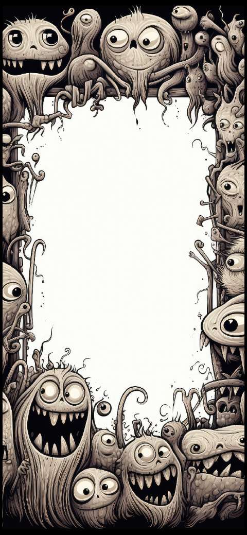 Preview for Whimsical-monster-frame-illustration-halloween-phone-template-38313