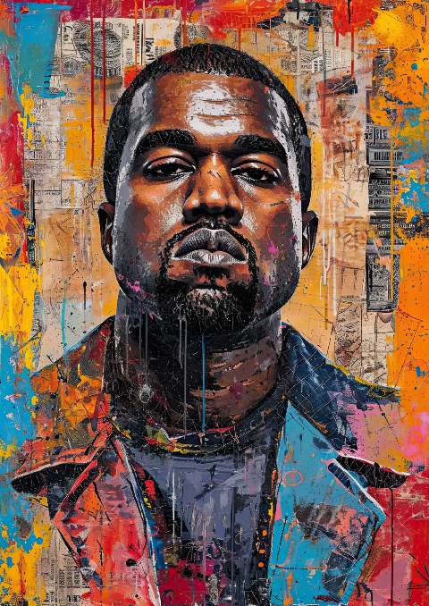Preview for Kanye-west-mixed-media-portrait-celebrities-template-4b3bf