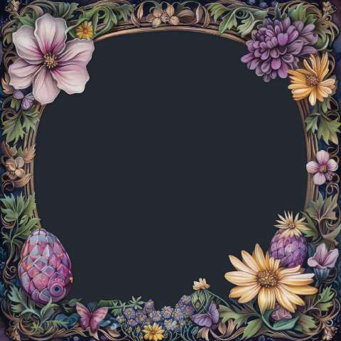 Preview for Floral-frame-design-spring-template-ba797