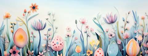 Preview for Easter Floral Background Facebook Cover Template