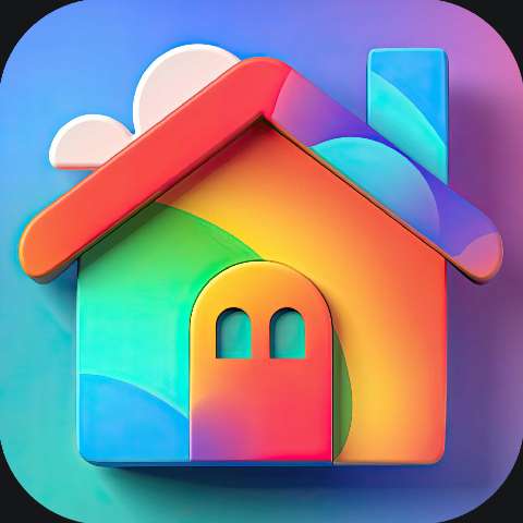 Preview for Rainbow House Icon Template