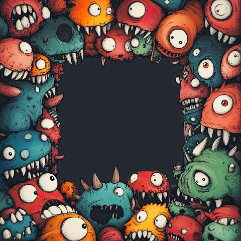 Preview for Cartoon-monsters-frame-monster-frame-template-38fe0