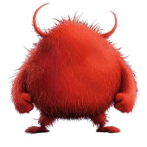 Preview for Red-furry-monster-3d-render-fuzzy-monster-template-d22af