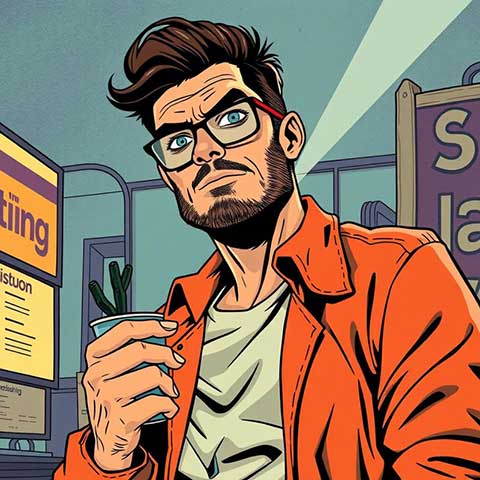 Preview for Cartoon-man-with-coffee-aicartoon-template-4d47d