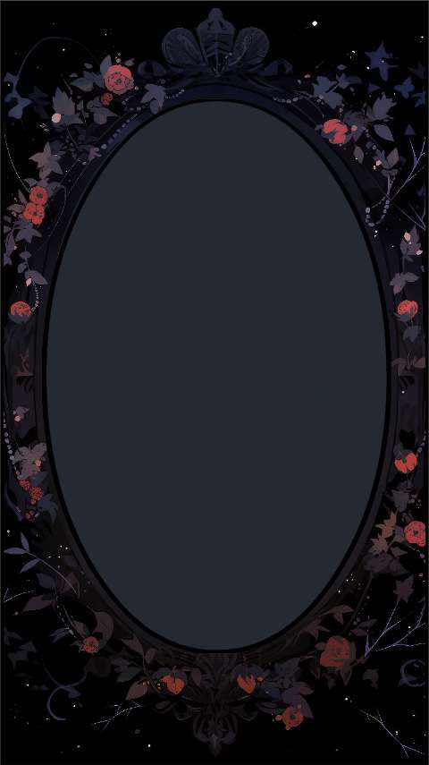 Preview for Dark-floral-frame-template-halloween-frame-02238