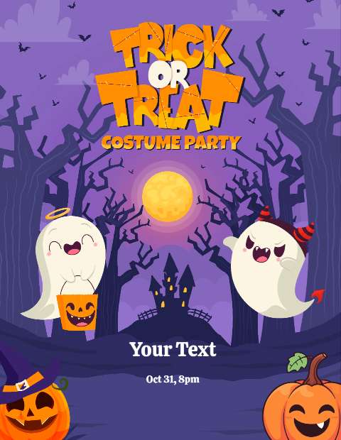 Preview for Halloween-trick-or-treat-party-invite-halloween-flyer-template-20a8e