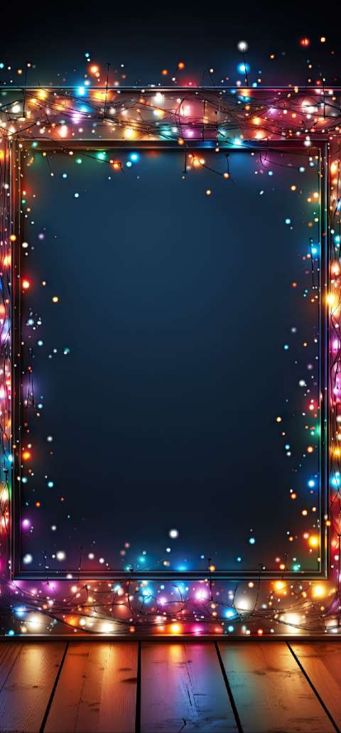 Preview for Multicolored-string-lights-frame-christmas-phone-template-d2f0f