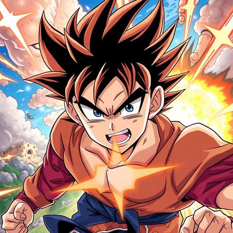 Preview for Goku-dragon-ball-super-action-aicartoon-template-7a8ff