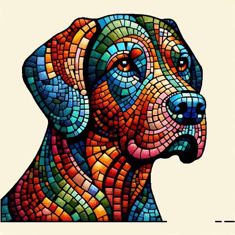 Preview for Mosaic Dog Art Design Template