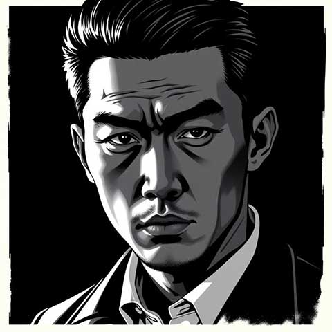 Preview for Grayscale-illustration-portrait-aicartoon-template-77c22