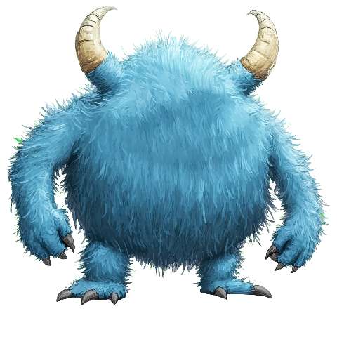 Preview for Blue-furry-monster-illustration-fuzzy-monster-template-d2db1
