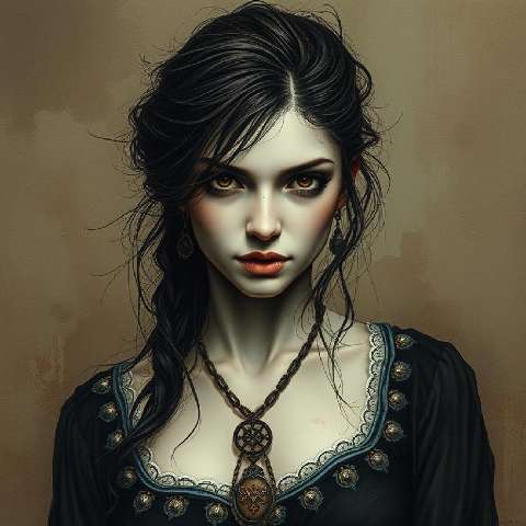 Preview for Mysterious-woman-portrait-art-aistylized-template-1eb6a