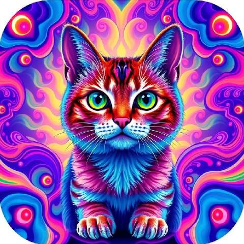 Preview for Psychedelic-cat-art-aiappiconstyle-template-18ed2