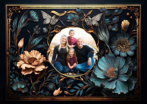 Preview for Family-portrait-floral-frame-new-year-template-4d641