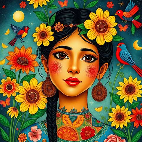 Preview for Floral-portrait-art-aistylized-template-db7bb