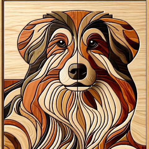 Preview for Wooden Dog Art Piece Template