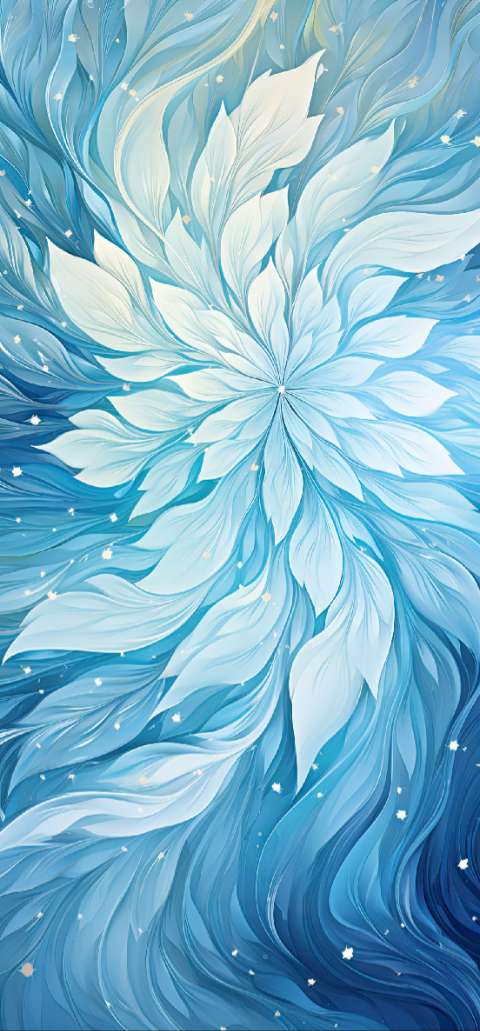 Preview for Blue-floral-art-pattern-christmas-phone-template-78e16