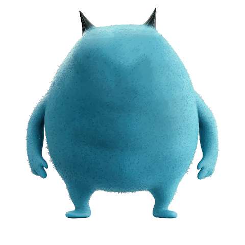 Preview for Blue-furry-monster-character-smooth-monster-template-93661