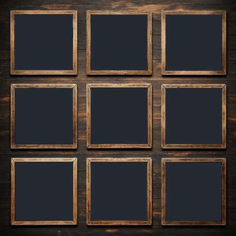 Preview for Nine-wooden-framed-blackboards-dark-wooden-background-classic-fr-11867