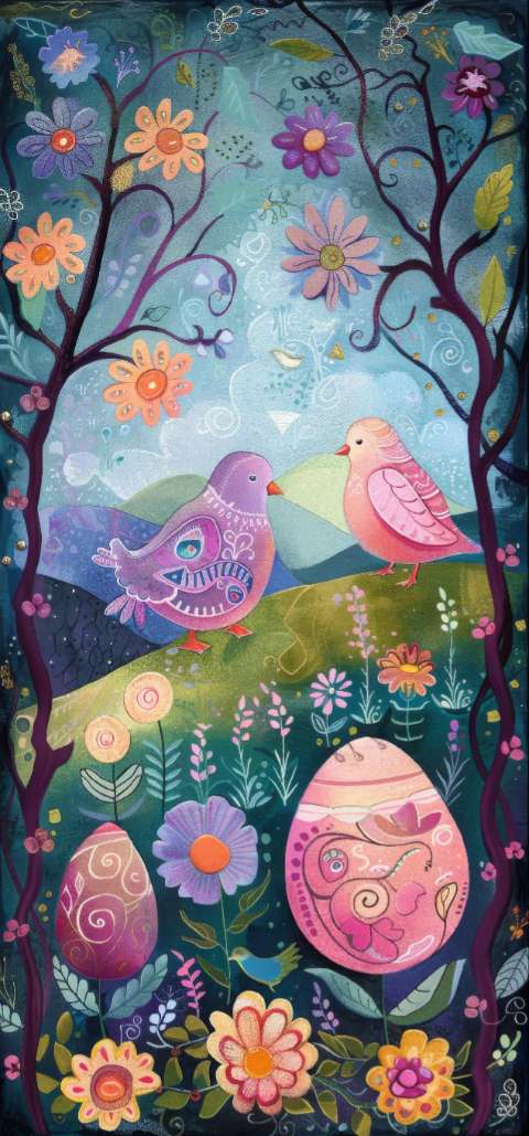 Preview for Easter Phone Wallpaper Design Template