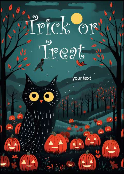 Preview for Halloween-owl-pumpkins-night-template-a48b0