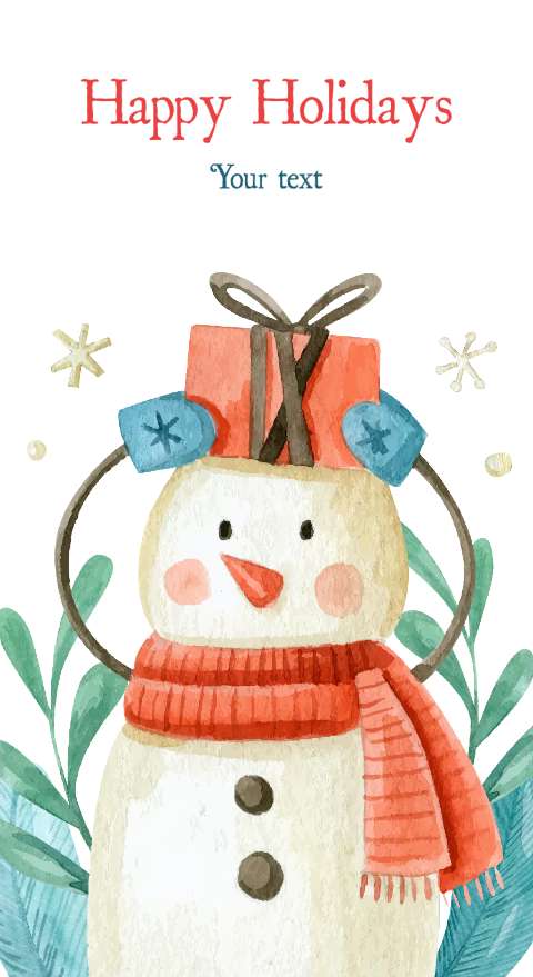 Preview for Happy-holidays-snowman-greeting-card-holiday-card-template-67158