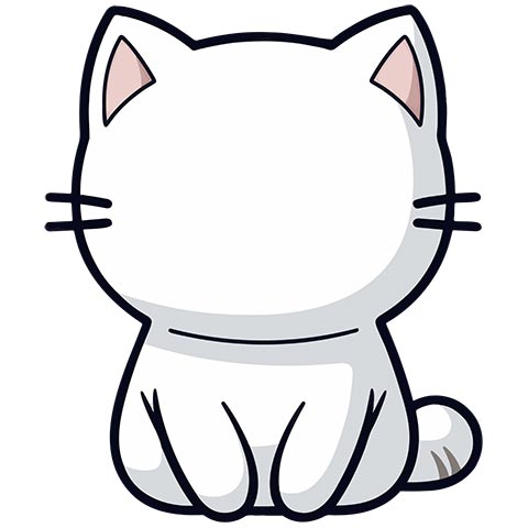 Preview for Simple-white-cat-illustration-emoji-animal-template-ad1d6