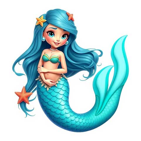 Preview for Cartoon-mermaid-illustration-aiemojicharacters-template-cdd12
