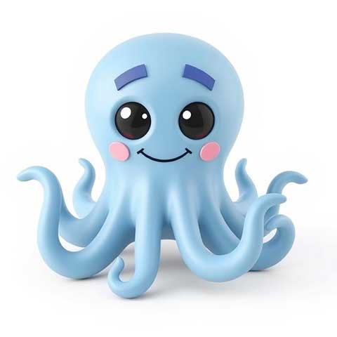 Preview for Blue-octopus-figurine-aiemojianimals-template-c58f7