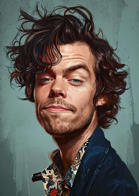 Preview for Harry-styles-digital-portrait-celebrities-template-c8371
