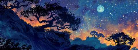 Preview for Night Sky Landscape Design Template